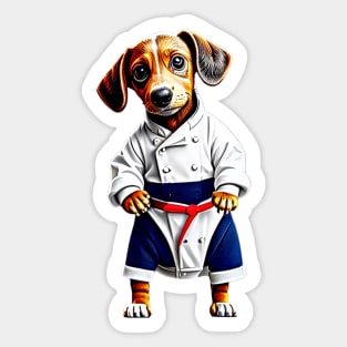 Whisk Up Some Fun with a Dachshund Chef Tee Sticker